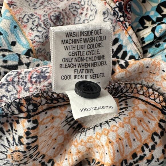 Dana Buchman Medium Top Sleeveless Geometric V-Neck Hi-Low Hem Lightweight Multi - Picture 9 of 9